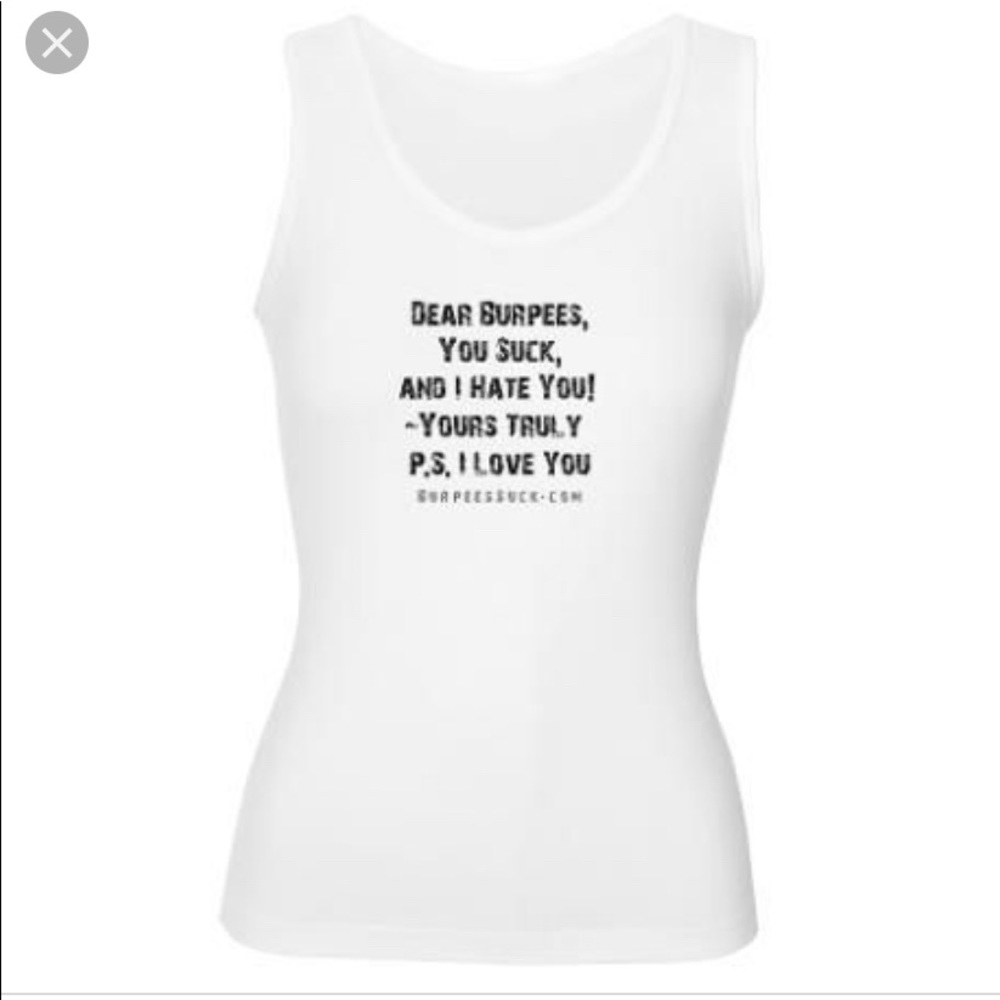 Burpees Suck white tank S
